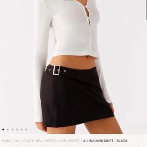 Peppermayo Aluna Black Mini Skirt w buckle NWT XXS US0